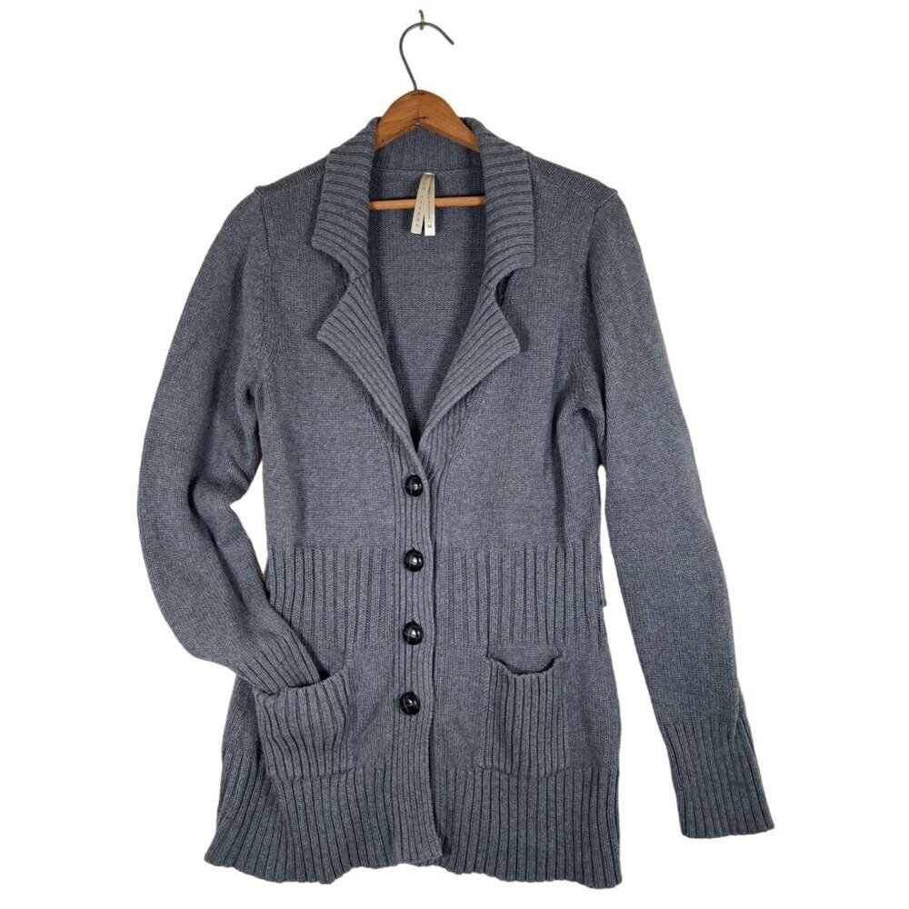 High Sierra‎ Womens Size M Gray Cotton Button Cardigan Pockets Made in Australia